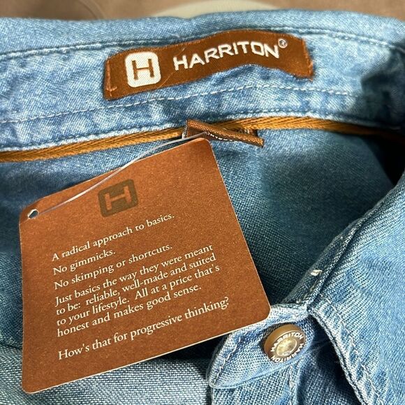 Totem Pole NW Indian Art Embroidered Denim Chambray Top Large Unique - Picture 6 of 6